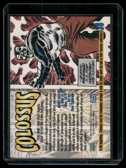 Collectible Marvel Colossus trading card from SkyBox Marvel Masterpieces series