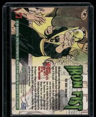 Collectible trading card featuring Iron Fist from SkyBox Marvel Masterpieces series