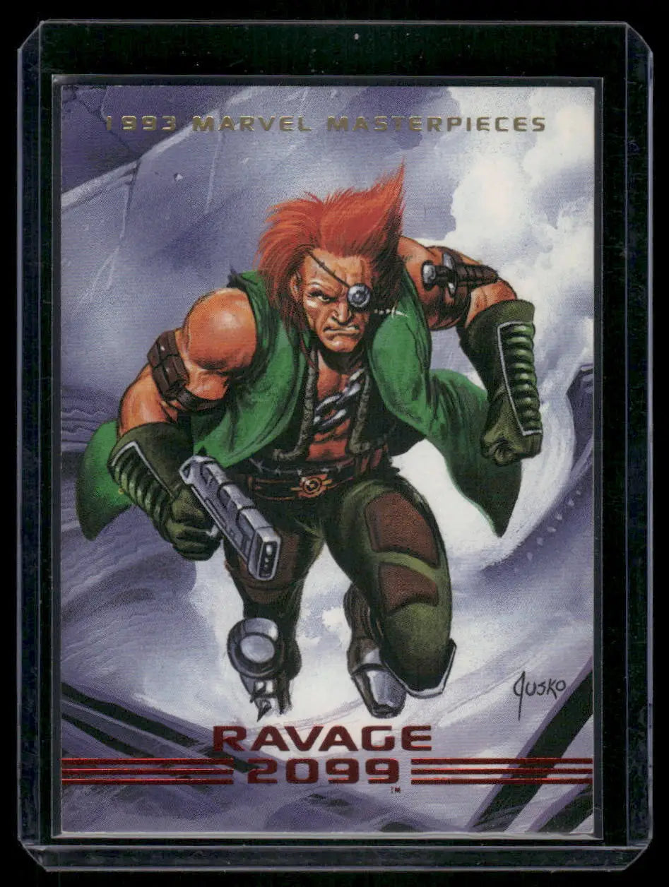 1993 SkyBox Marvel Masterpieces Ravage 2099 trading card displayed in Marvel Masterpieces Ravage collection