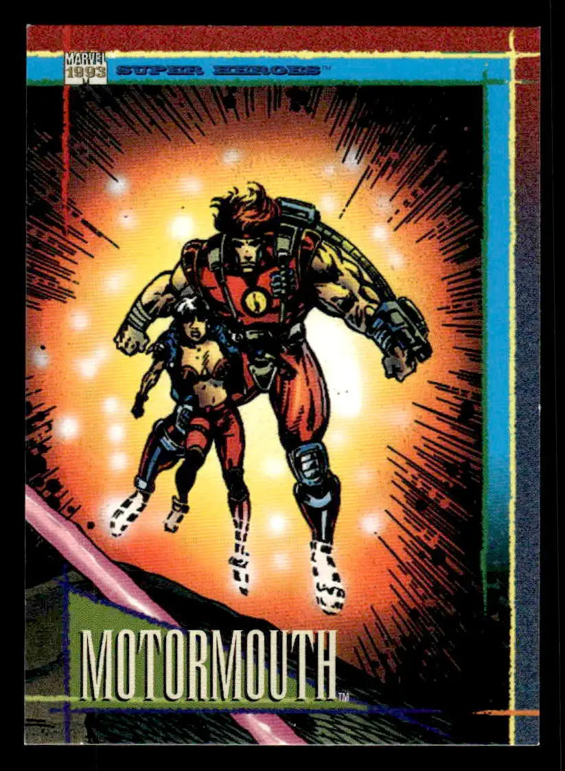 Collectible SkyBox Marvel Universe trading card featuring Motormouth from 1993 Marvel Universe