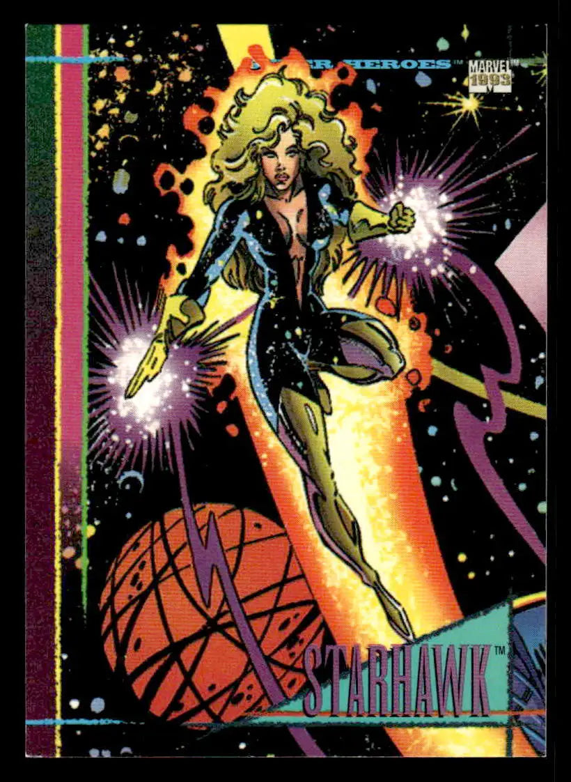 Comic book trading card featuring Starhawk from SkyBox Marvel Universe 1993 series