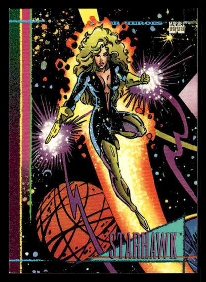 Comic book trading card featuring Starhawk from SkyBox Marvel Universe 1993 series