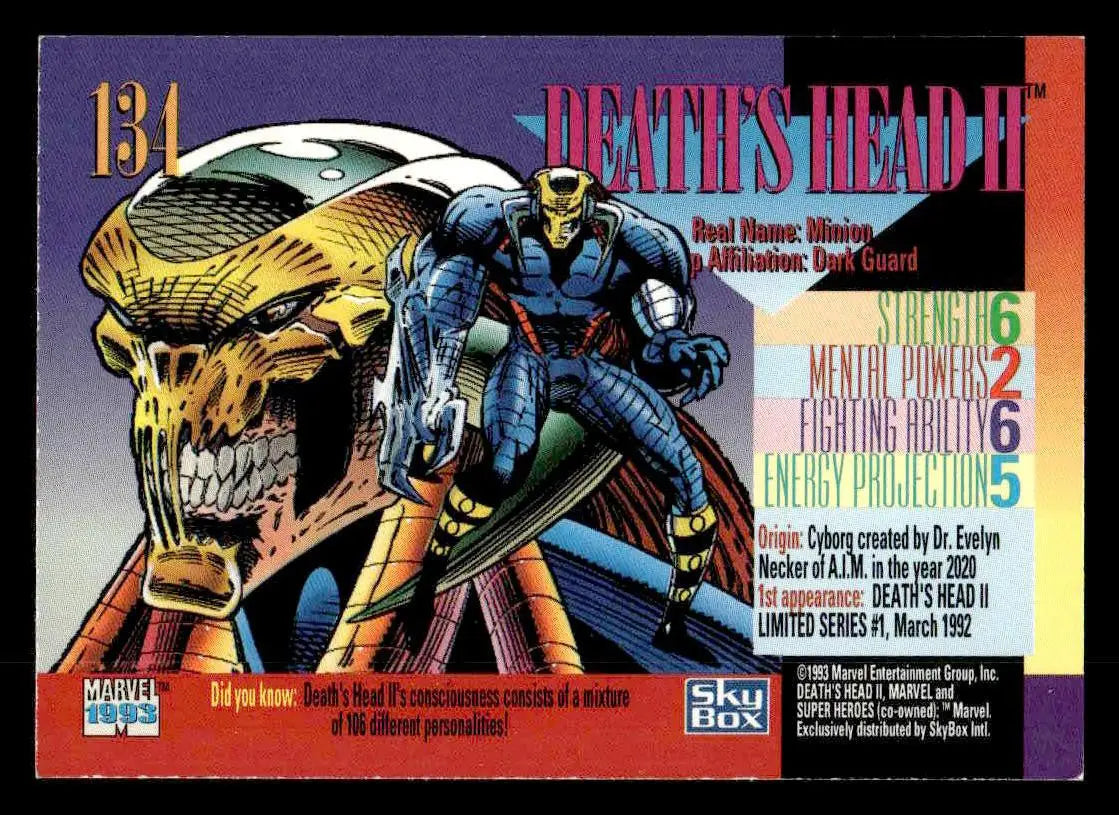 1992 Marvel Universe Deaths Head II trading card from SkyBox Marvel Universe series