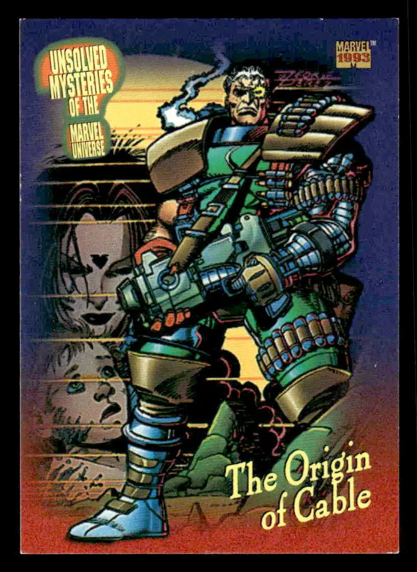 Marvel Universe trading card featuring Cable from SkyBox Marvel Universe 1993 series