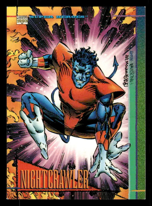 Collectible SkyBox Marvel Universe trading card featuring Nightcrawler from 1993 Marvel set