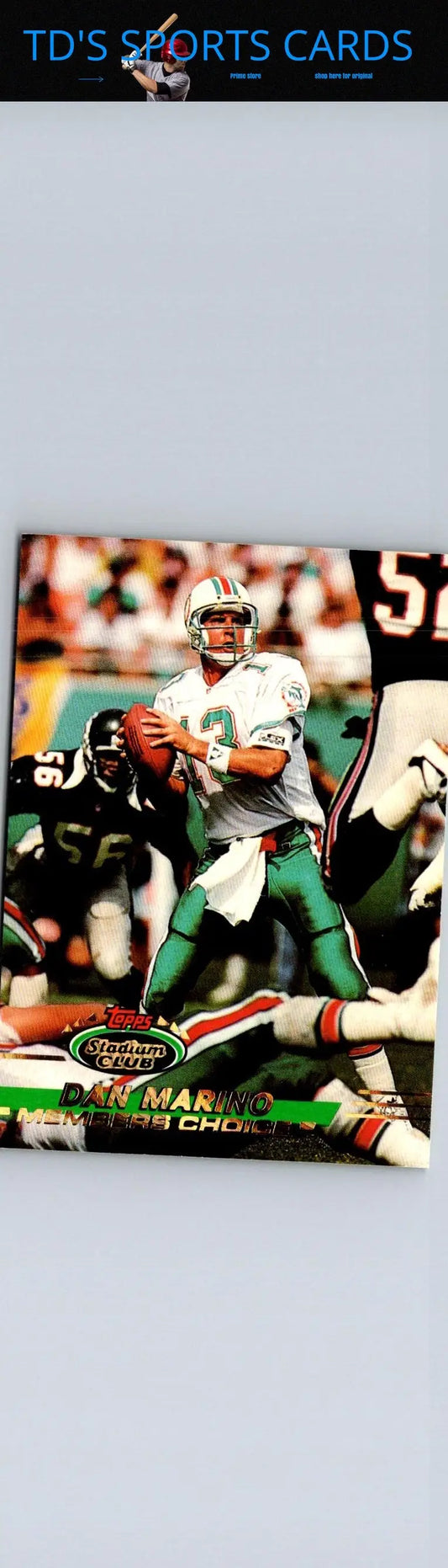 Dan Marino football card from 1993 Stadium Club Members Only product