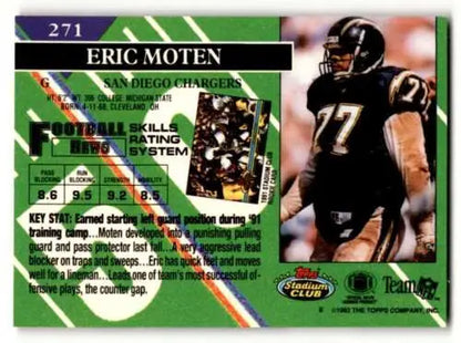 Eric Moten Football Card, 1993 Stadium Club #271, Original Gloss, Moten San Diego