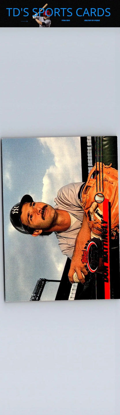 Baseball card of Don Mattingly with mustache from 1993 Stadium Club Members Only