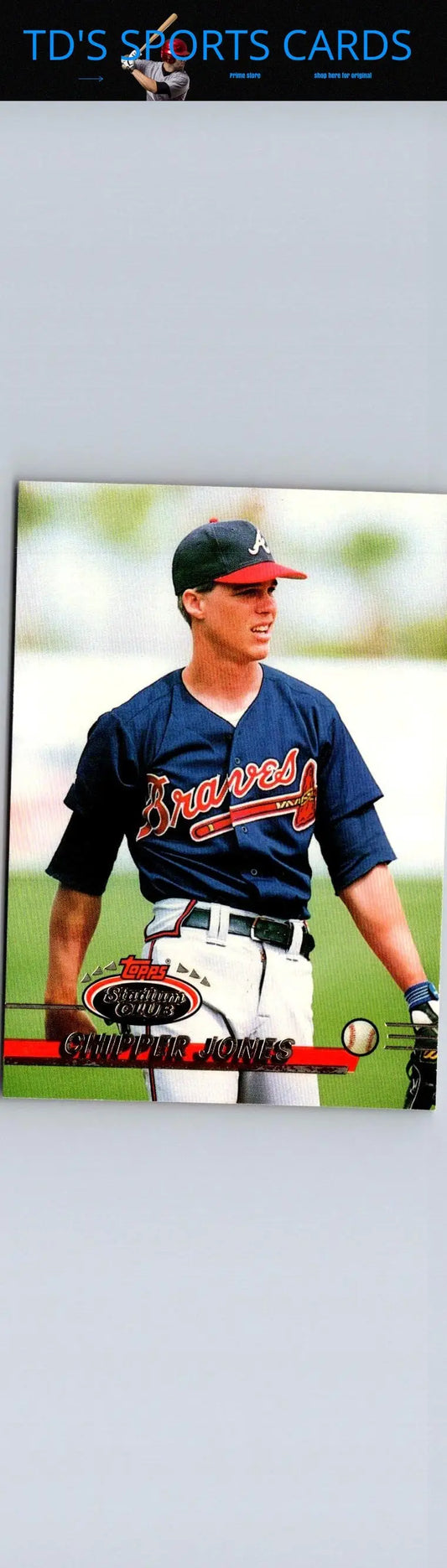 1993 Stadium Club trading card featuring Chipper Jones for collectors and fans