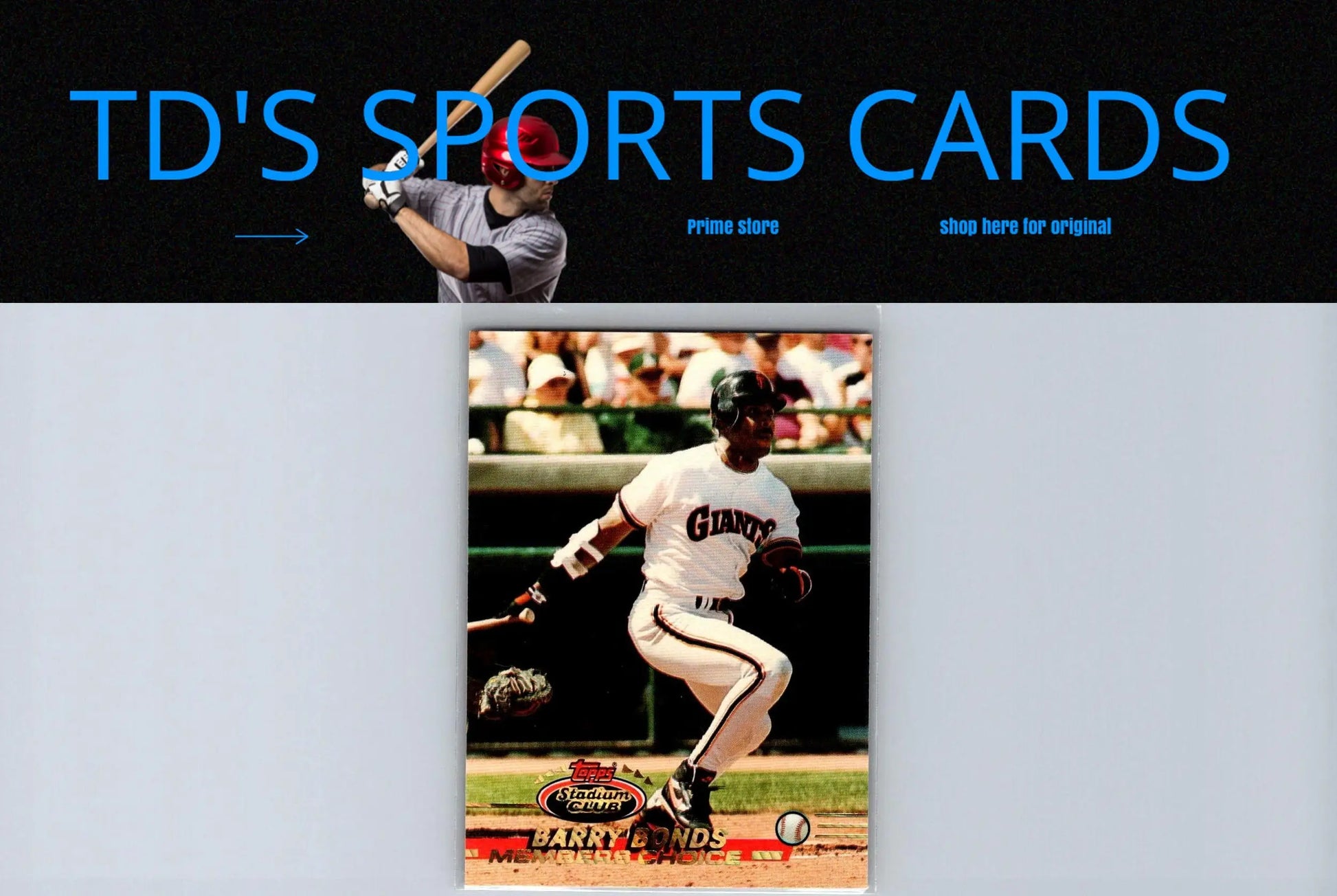 Barry Bonds baseball card from 1993 Stadium Club Members Only edition
