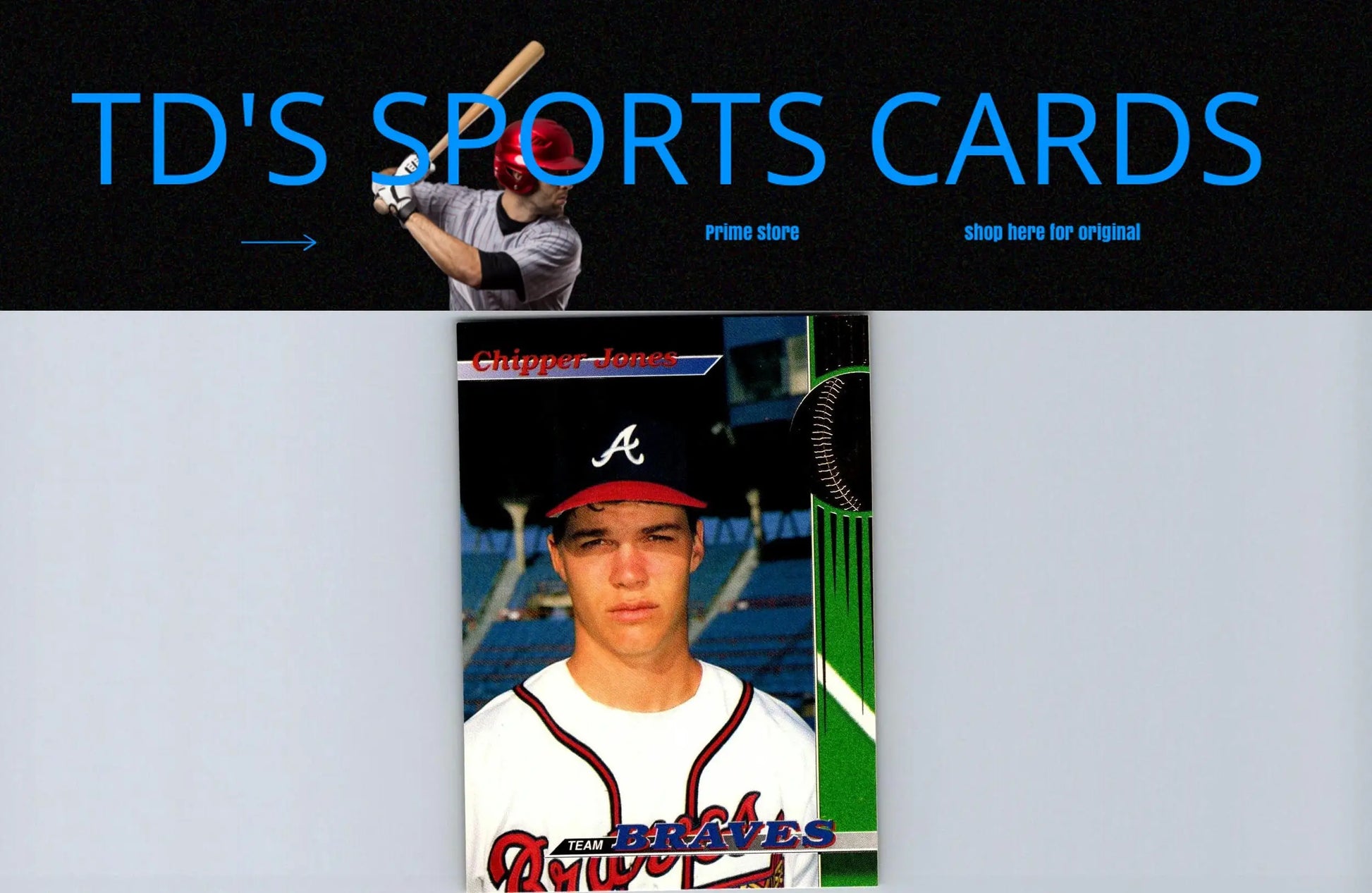 Chipper Jones baseball card from 1993 Stadium Club Atlanta Braves #9 collectible series