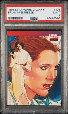 Graded 1993 Star Wars Galaxy Princess Leia trading card from Wars Galaxy Brian PSA 9