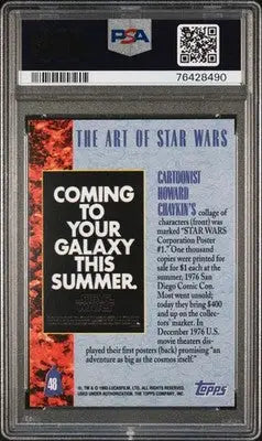 Graded The Art of Star Wars trading card from 1993 Star Wars Galaxy Cartoonist Howard PSA 9