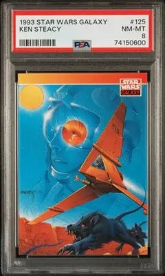 Star Wars Galaxy trading card Ken Steacy 125 PSA 8 framed collectible display