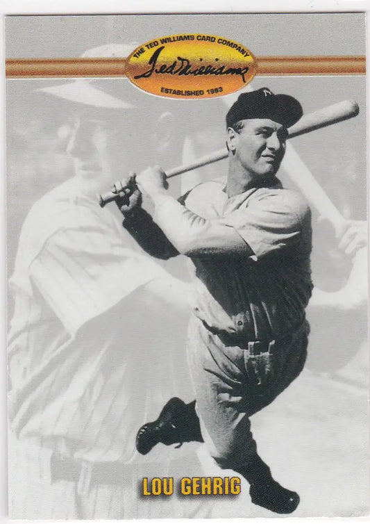 1993 Ted Williams #63 Lou Gehrig baseball card featuring New York Yankees legend