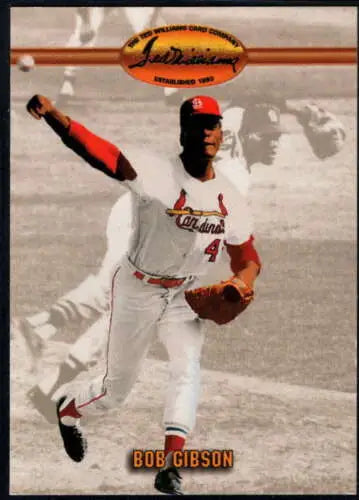 Bob Gibson baseball card from 1993 Ted Williams set, featuring original gloss finish