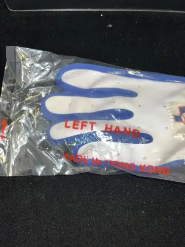 White and blue Texas Rangers batting glove in packaging for State Fair souvenir