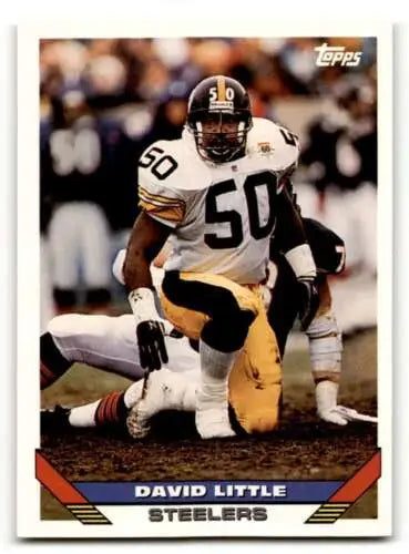 1993 Topps #15 David Little Football Card featuring original gloss Pittsburgh Steelers Football