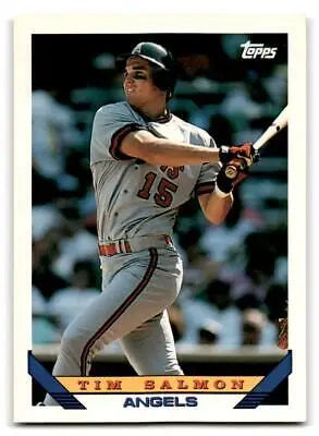 Tim Salmon baseball card from the 1993 Topps trading cards collection