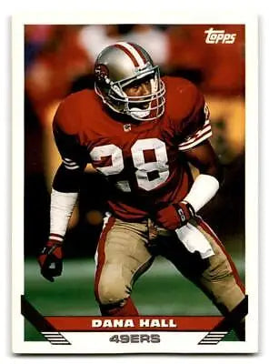 Dana Hall 1993 Topps #575 trading card showcasing the football player’s career