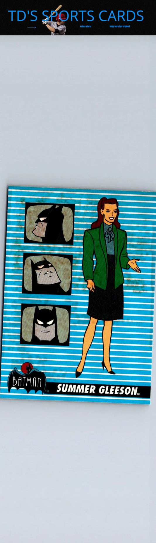 Batman animated series trading card featuring Summer Gleeson from 1993 Topps Batman series