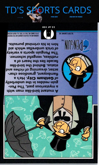 Penguin trading card from 1993 Topps Batman The Animated Series collection