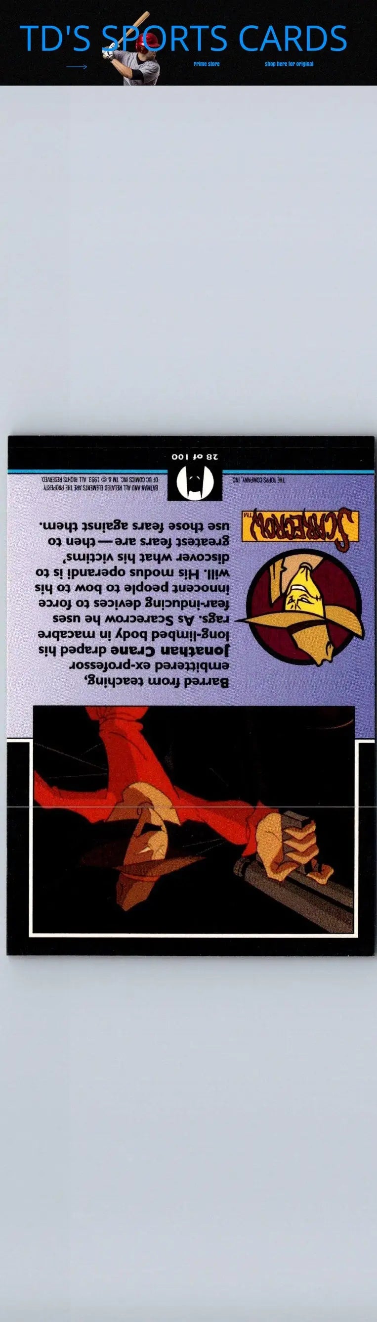 Animated character card from 1993 Topps Batman The Animated Series collectible