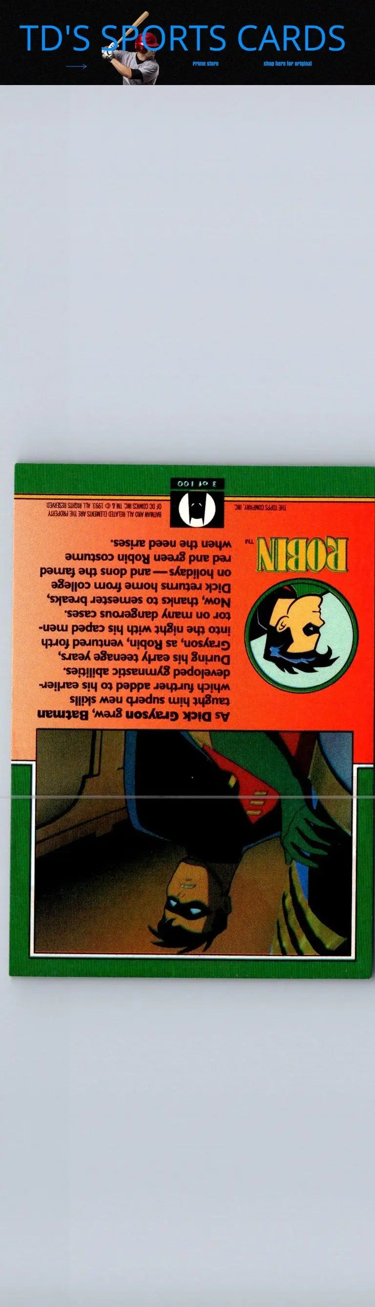 Robin trading card from 1993 Topps Batman The Animated Series product