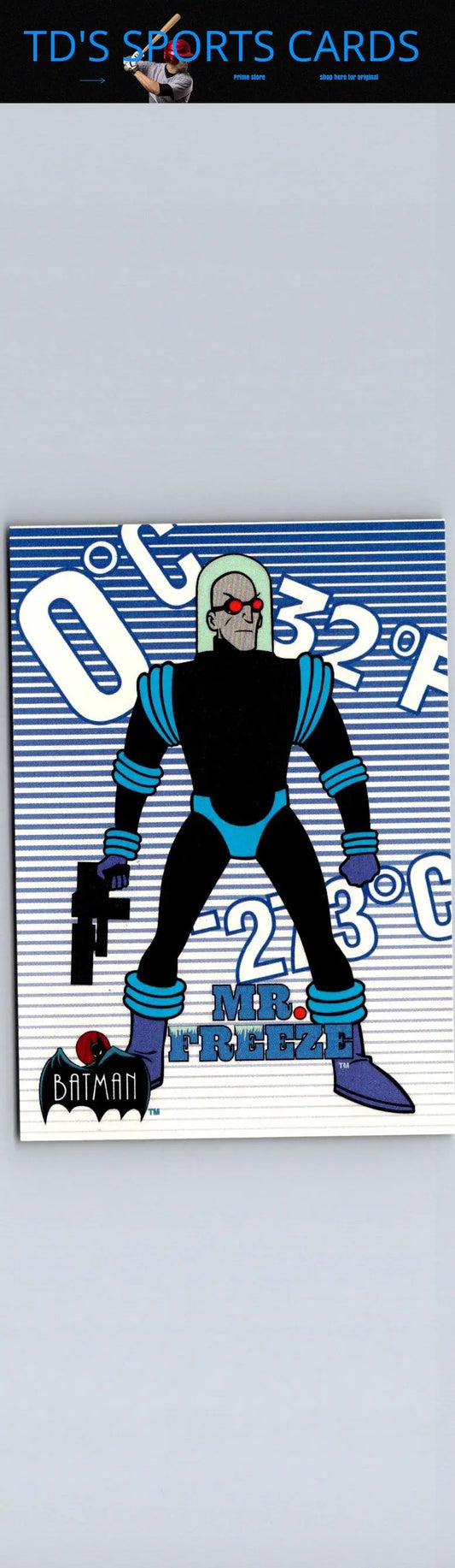1993 Topps Batman Animated Series Mr. Freeze trading card displayed in product collection
