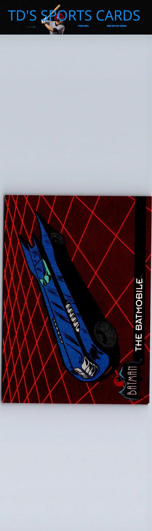 1993 Topps Batman Animated Series Batmobile trading card showcasing iconic vehicle