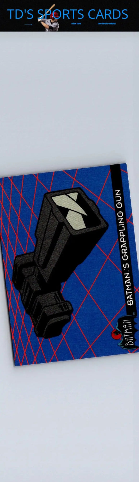 Front of 1993 Topps Batman The Animated Series card featuring Batman’s grappling gun