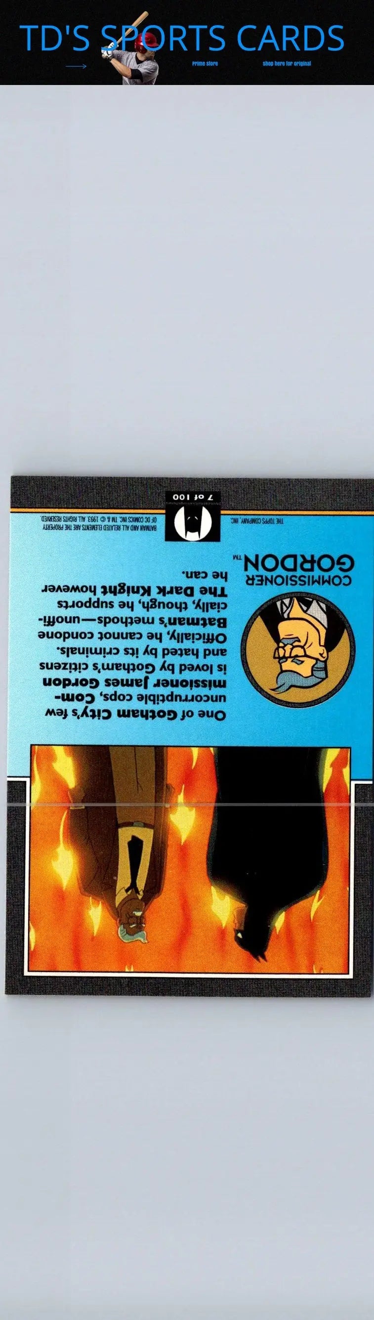 Commissioner Gordon trading card from 1993 Topps Batman The Animated Series collection