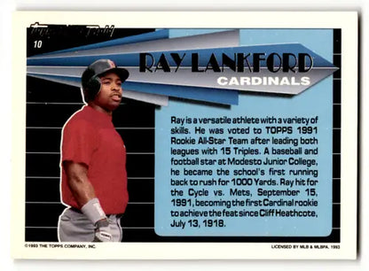 1993 Topps Black Gold #10 Ray Lankford NM-MT Cardinals ID:60618 - Trading Cards