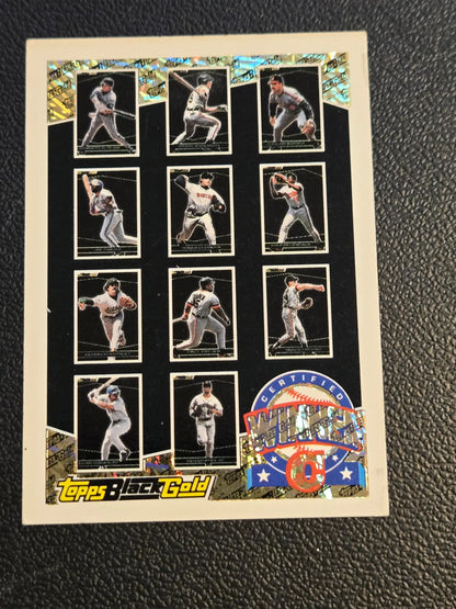 Vintage 1993 Topps Black Gold Certified Winner baseball card featuring multiple players