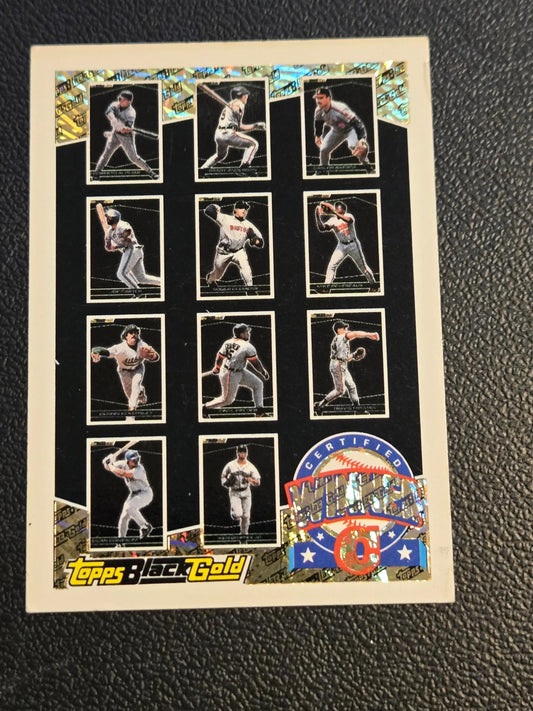 Vintage 1993 Topps Black Gold Certified Winner baseball card featuring multiple players