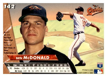 1993 Ultra #142 Ben McDonald - Trading Card