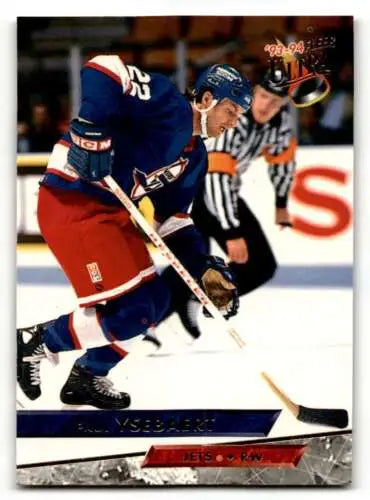 Hockey player in New York Rangers jersey skating with stick, featuring Paul Ysebaert Winnipeg