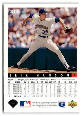 Erik Hanson baseball card from 1993 Upper Deck #338 trading cards collection