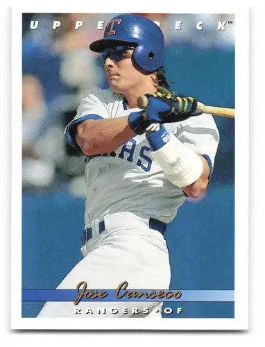 Original gloss 1993 Upper Deck Jose Canseco baseball card featuring Texas Rangers player