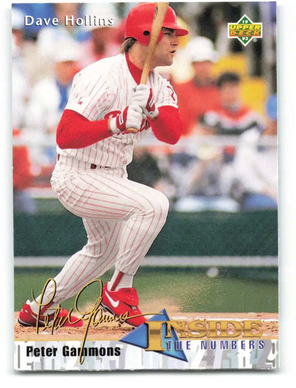 1993 Upper Deck Dave Hollins Baseball Card featuring Philadelphia Phillies player in pinstripes