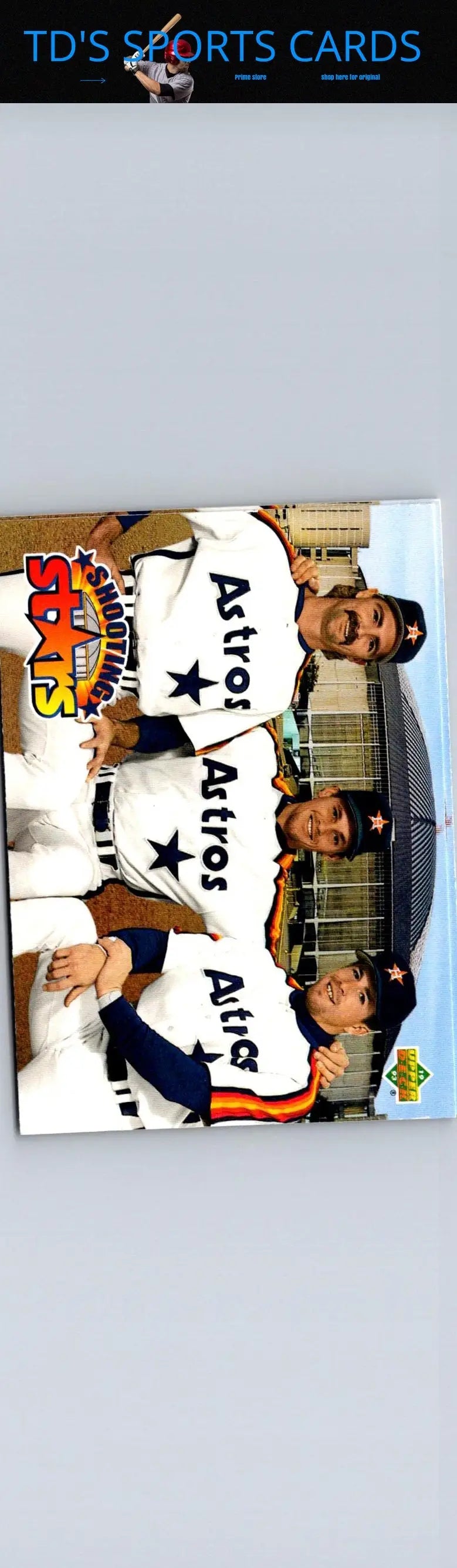 Baseball card featuring Doug Drabek, Craig Biggio, and Jeff Bagwell from Shooting Stars