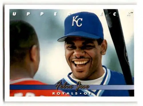 1993 Upper Deck Felix Jose Kansas City Royals Baseball Card with original gloss finish
