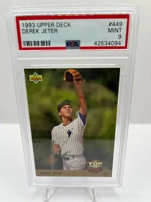 Graded 1993 Upper Deck Derek Jeter #449 baseball card in Mint 9 condition