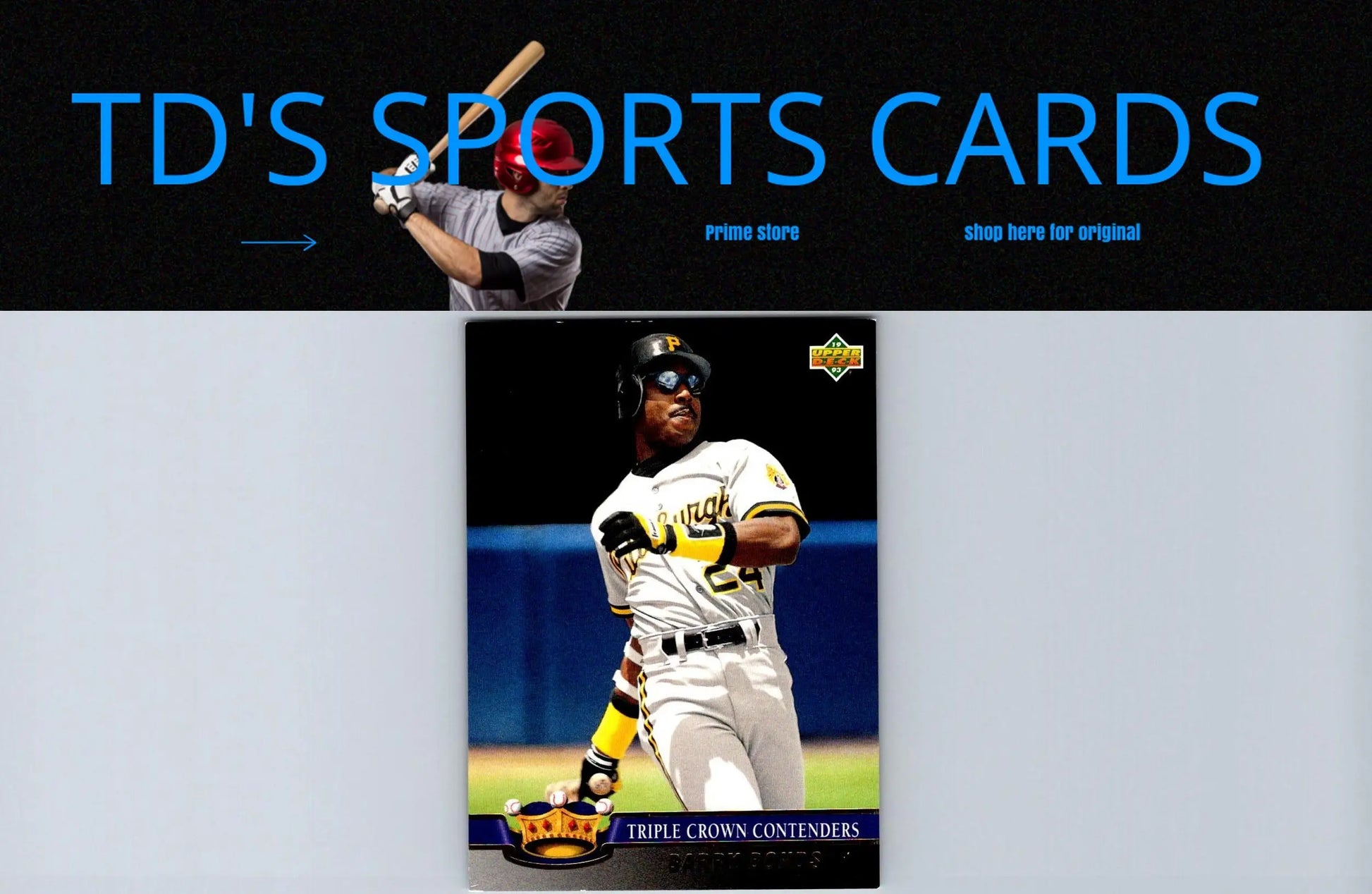 1993 Upper Deck TC1 Barry Bonds Triple Crown Contenders baseball card display