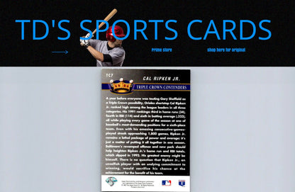 Cal Ripken Jr. 1993 Upper Deck TC7 Triple Crown Contenders baseball card image