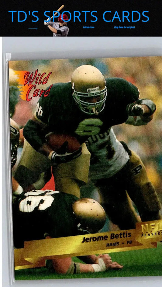 Jerome Bettis 1993 Wild Card #159 trading card featuring the iconic football player