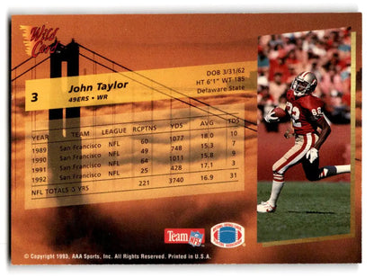 1993 Wild Card #3 John Taylor - Trading Card