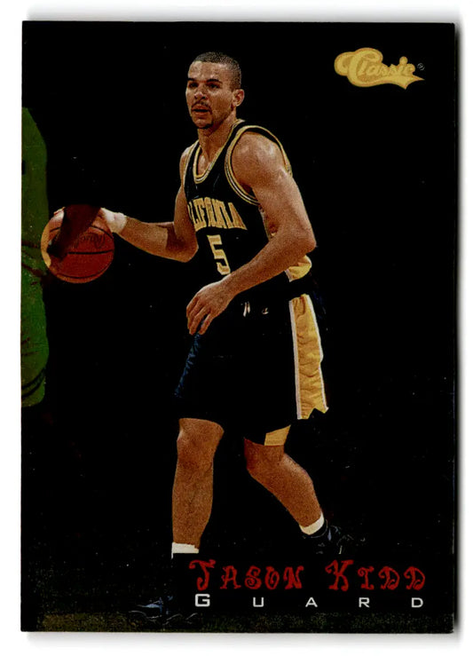 Classic basketball Jason Kidd rookie card featuring California Golden Bears team detail