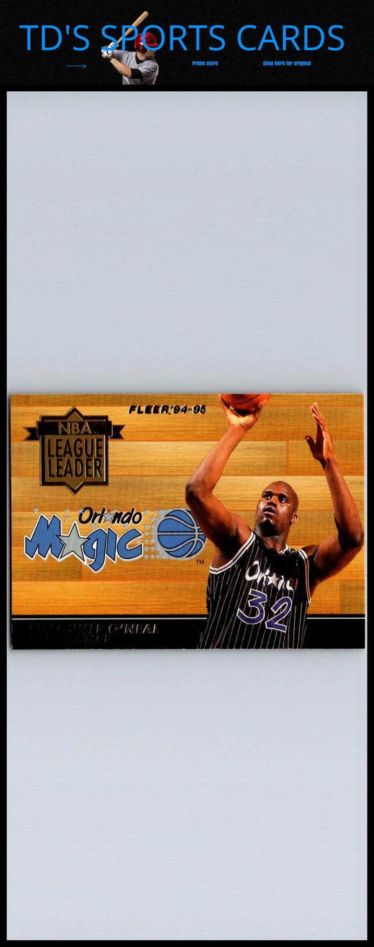 1994-95 Fleer #5 Shaquille O’Neal NBA League Leaders basketball card collectible image