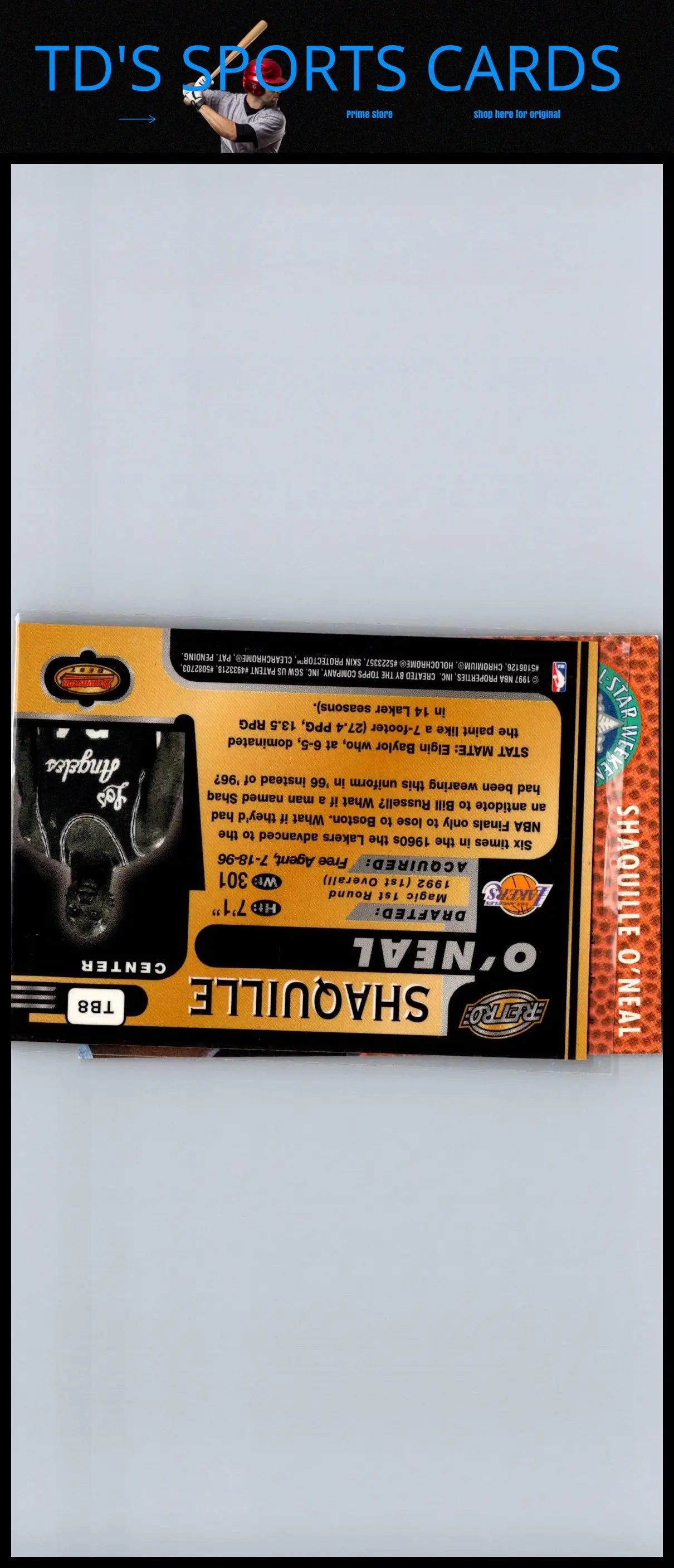 Shaquille O’Neal trading card from 1994-95 Fleer All-Stars collection